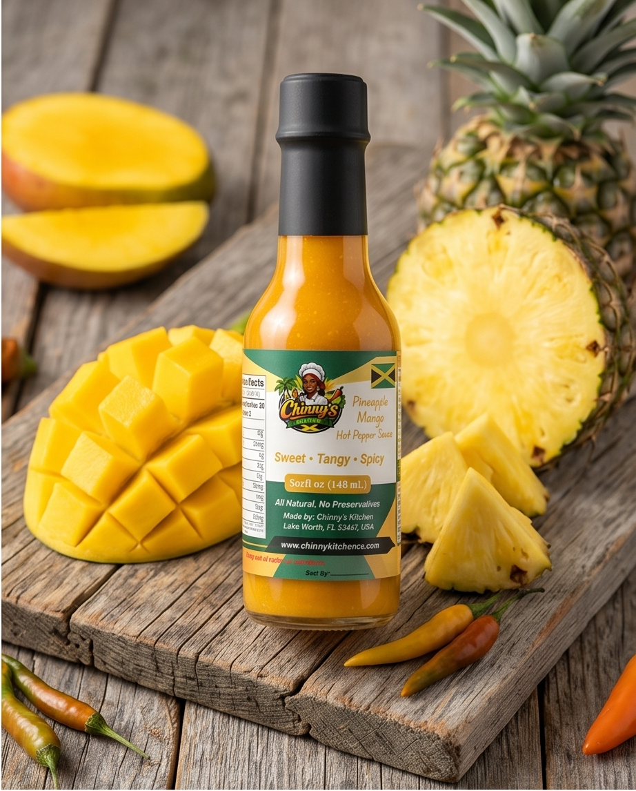 Chinny's Kitchen Jamaican Pineapple Mango Hot Pepper Sauce – 5oz