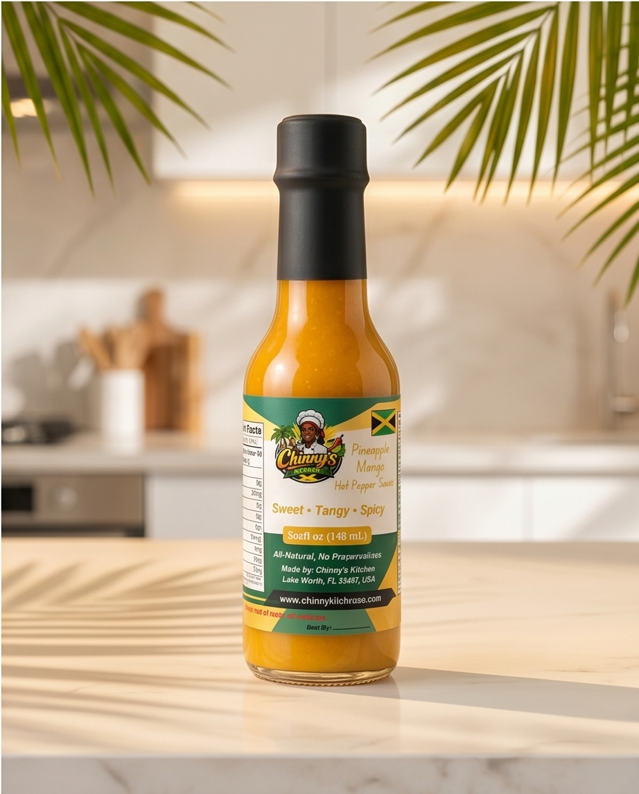 Chinny's Kitchen Jamaican Pineapple Mango Hot Pepper Sauce – 5oz
