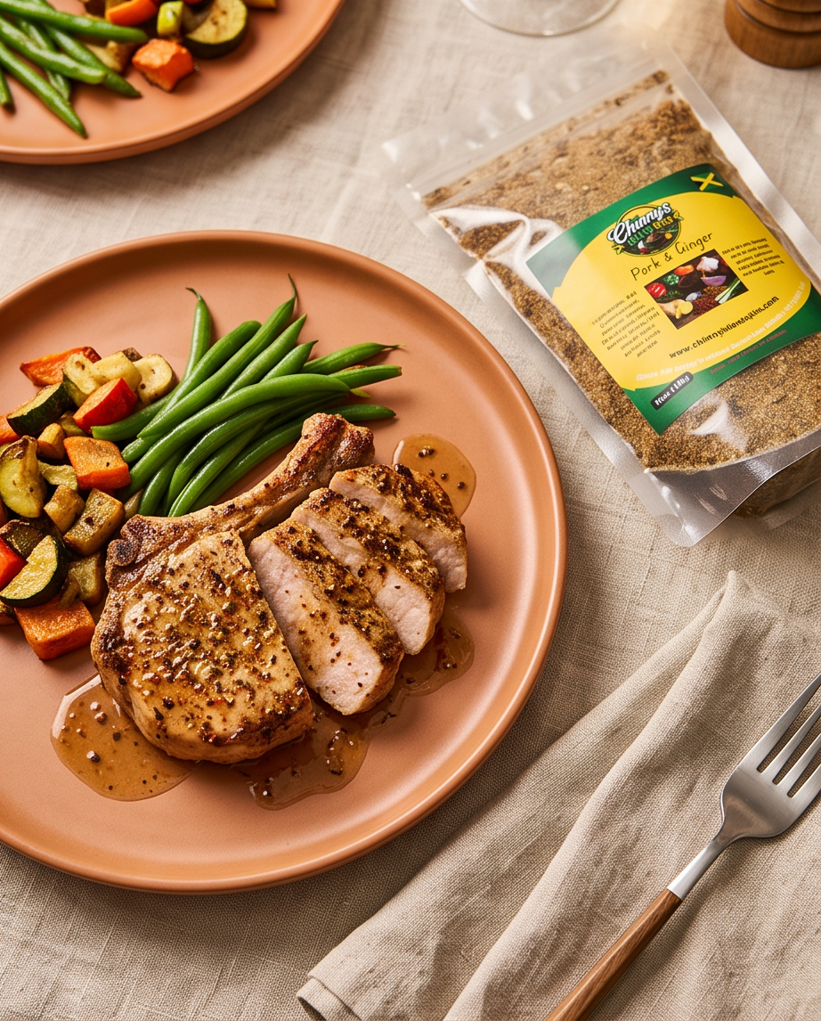 Close-up of mixed Pork and Ginger seasoning spices