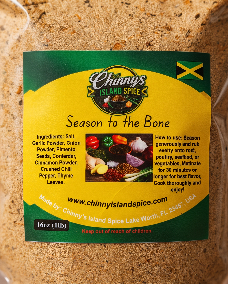 Season to the Bone seasoning pouch held in a kitchen
