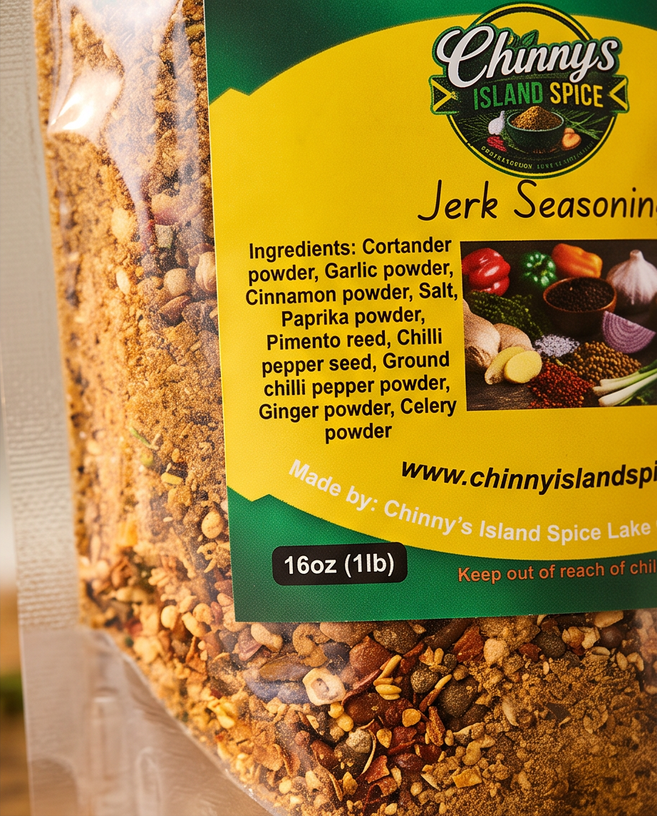 Jerk Seasoning being sprinkled over chicken
